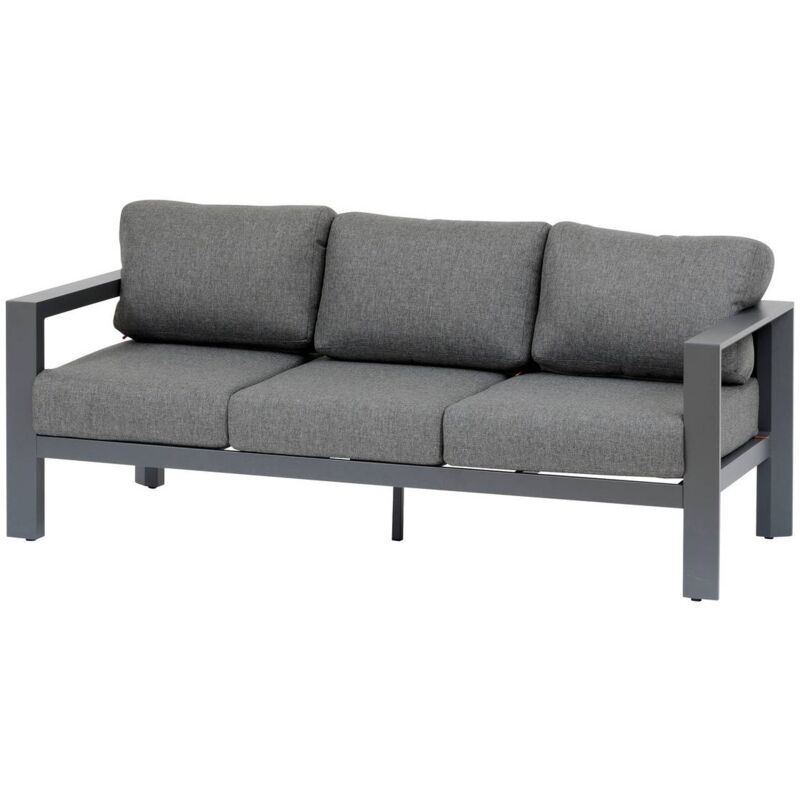 Canapé de jardin Évasion graphite 3 places en polyester et aluminium - Hespéride