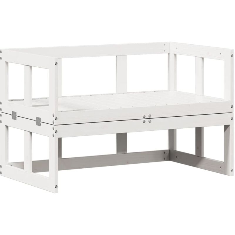 Vidaxl - Canapé de jardin extensible blanc bois massif de pin