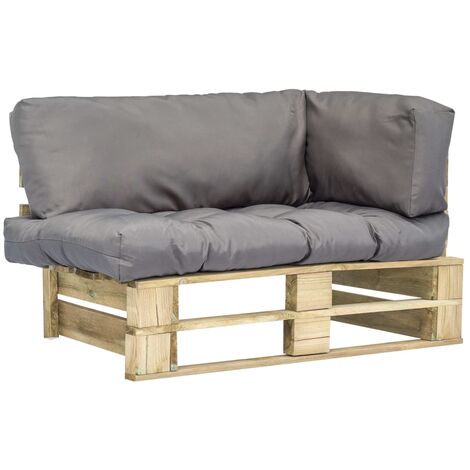 Pinède Canapé de Jardin Palette et Coussins Sofa Patio Multicolore vidaXL