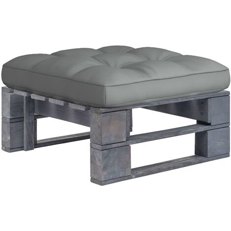 Canapé de jardin palette Canapé Pouf relax - Bois de pin imprégné de gris BV902850 - BonneVie
