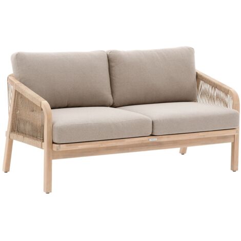 Canapé de jardin Papouasie acacia 2 places en polyester et acacia - Hespéride