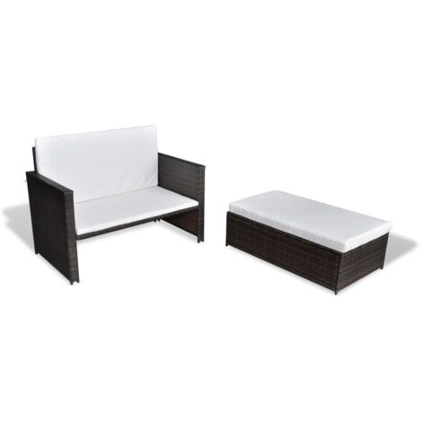 vidaXL Jeu de Canapé 5 pcs Résine Tressée Sofa Salon de Jardin Multicolore