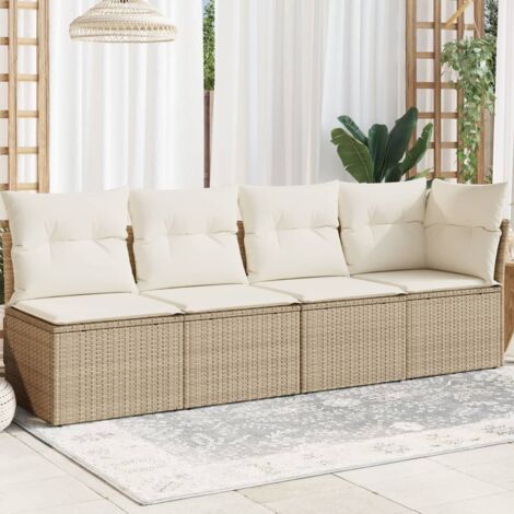 Canapé de jardin, Salon de jardin, canapé relax avec coussins 4 places beige résine tressée togp57803 DESIGN IN