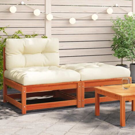 Canapé de jardin sans accoudoirs avec coussins-Salon de jardin Sofa extérieur et repose-pieds 811520