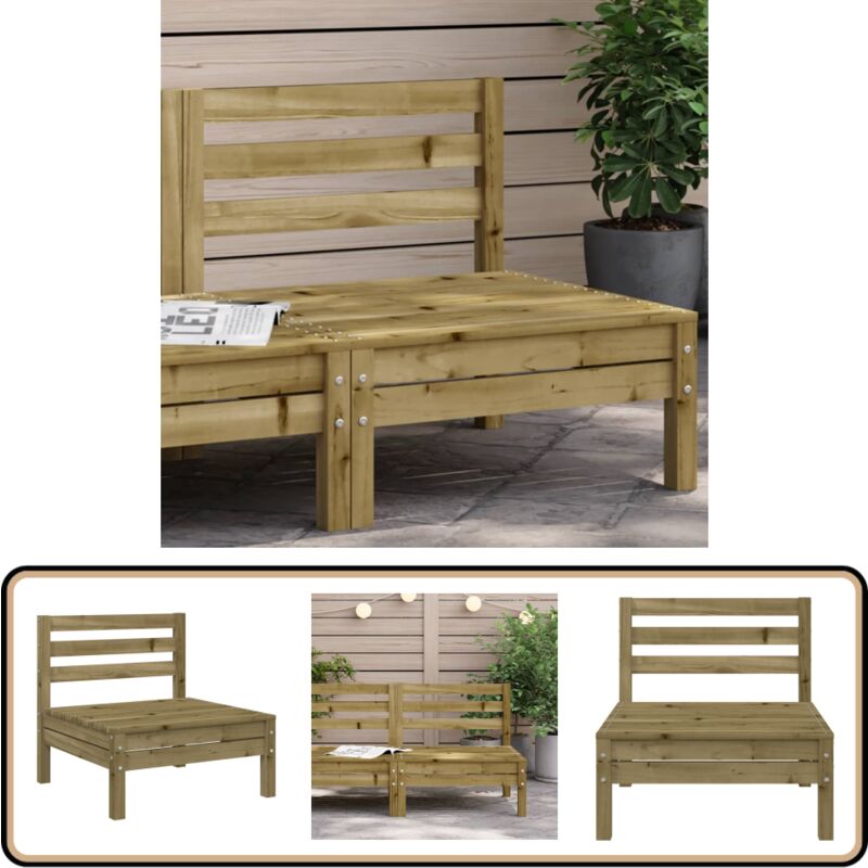 Canapé de jardin sans accoudoirs bois pin imprégné - Canapé De Jardin - Mobilier De Jardin - Canapé Extérieur - Meubles De Jardin - Chaise Longue