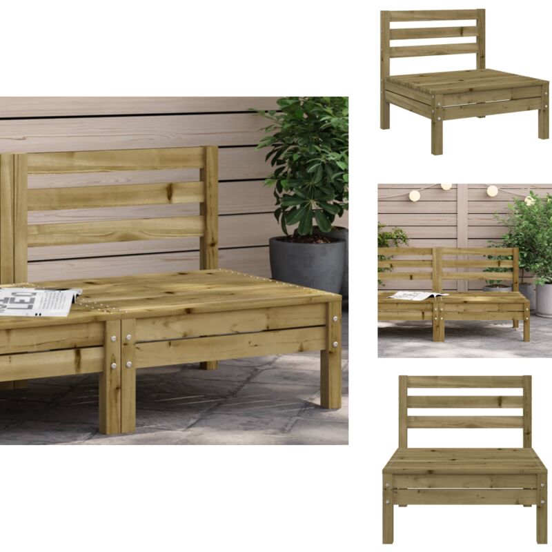 Canapé de jardin sans accoudoirs bois pin imprégné - Canapé De Jardin - Mobilier De Jardin - Canapé Extérieur - Meubles De Jardin - Chaise Longue