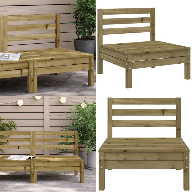 Canapé de jardin sans accoudoirs bois pin imprégné - Canapé De Jardin - Mobilier De Jardin - Canapé Extérieur - Meubles De Jardin - Chaise Longue