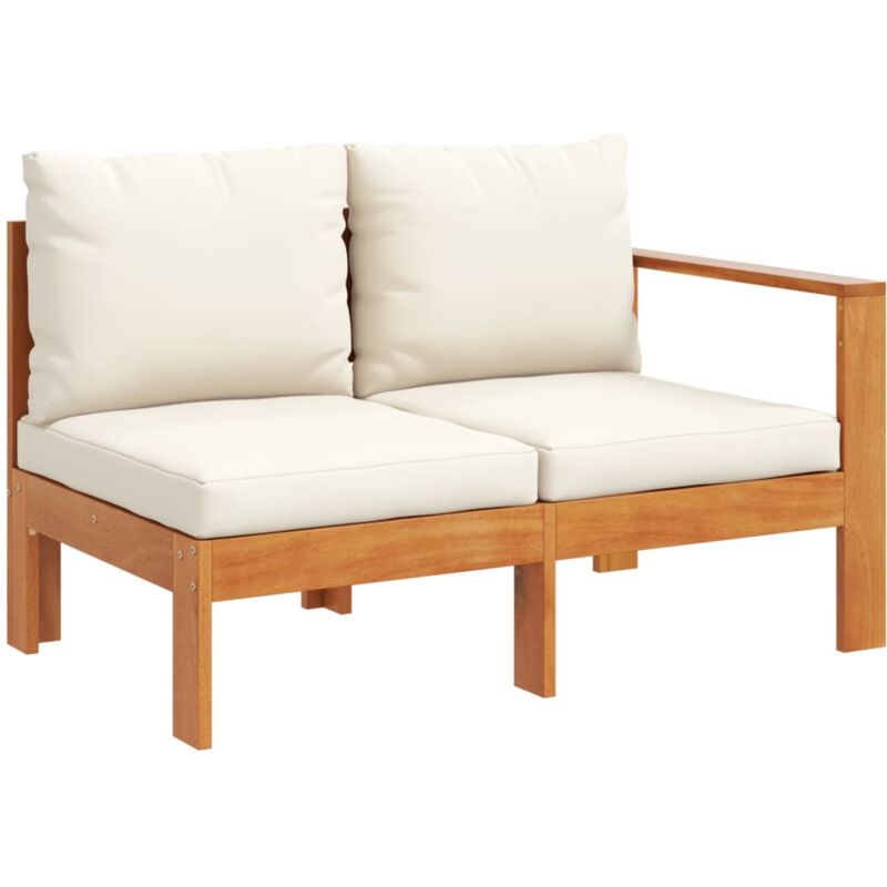 vidaXL Gartensofa mit 1 Armlehne 2-Sitzer Massivholz Akazie