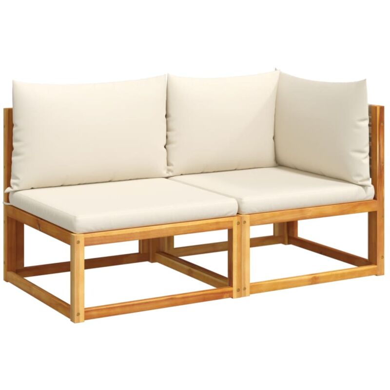 vidaXL Canapé de jardin avec coussins 2 places bois massif d'acacia
