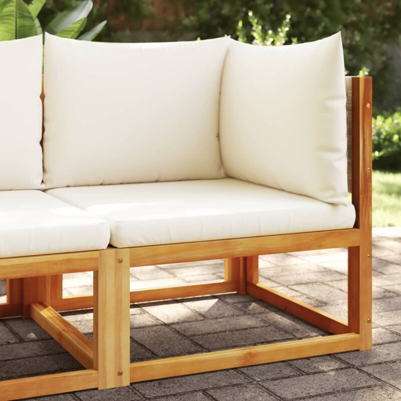 Vidaxl - Canapé d'angle de jardin avec coussins en bois d'acacia et rotin