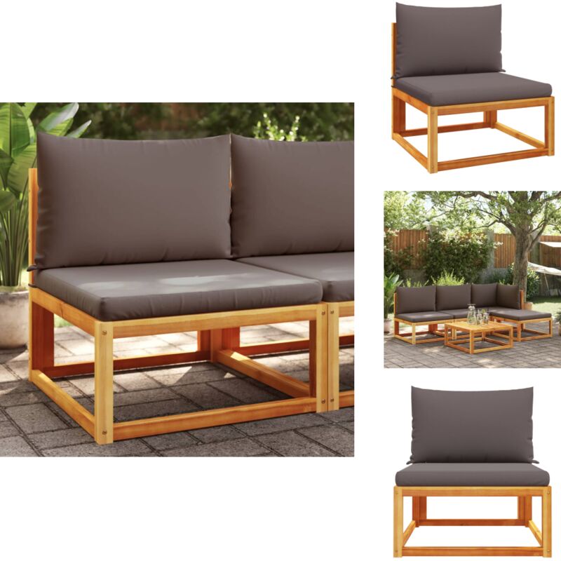 Canapé de jardin sans accoudoirs coussins bois massif d'acacia - Canapé De Jardin - Salon De Jardin - Mobilier De Jardin - Meubles De Jardin - Acacia