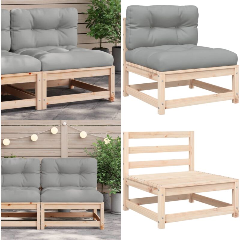 Canapé de jardin sans accoudoirs et coussins bois massif de pin - Canapé De Jardin - Mobilier De Jardin - Canapé Extérieur - Meubles De Jardin