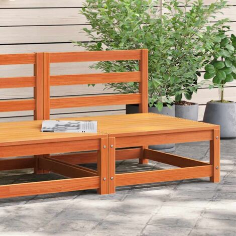 Canapé de jardin sans accoudoirs-Salon de jardin Sofa extérieur cire marron bois de pin massif 270422