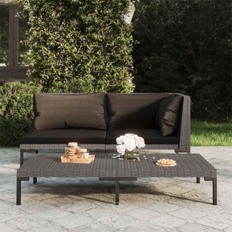 Canapé de jardin  Sofa Banquette de jardin avec coussins Résine tressée demi-ronde 20291