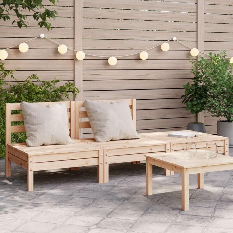 Canapé de jardin,Canapé d'extérieur,Sofa de jardin 3 places bois de pin massif CFW31753