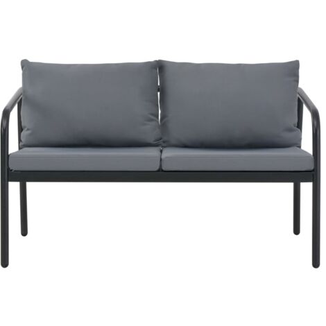 Canapé de jardin,Canapé d'extérieur,Sofa de jardin à 2 places avec coussins Gris Aluminium CFW573765