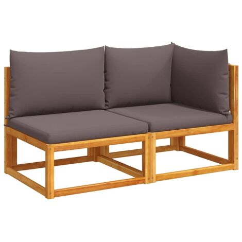 Canapé de jardin，Canapé d'extérieur，Sofa de jardin avec coussins 2 places Bois d'acacia et corde CFW229290