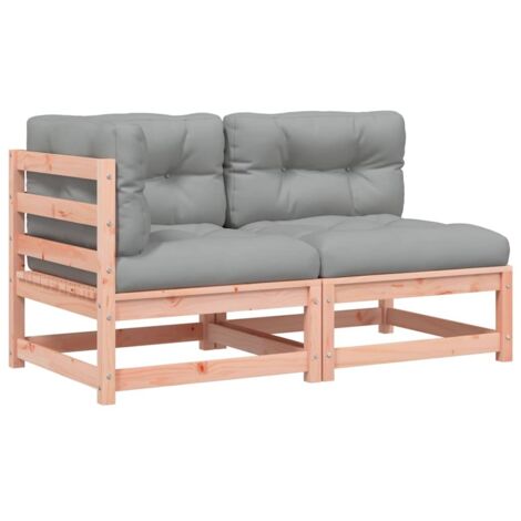 Canapé de jardin，Canapé d'extérieur，Sofa de jardin avec coussins 2 places bois massif douglas CFW589043
