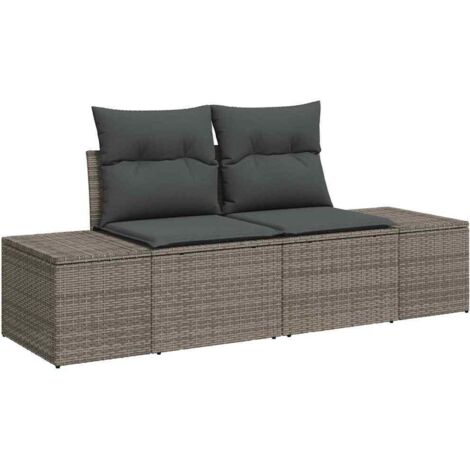 Canapé de jardin,Canapé d'extérieur,Sofa de jardin Gris 123 x 62 x 69 cm polyrotin CFW739078