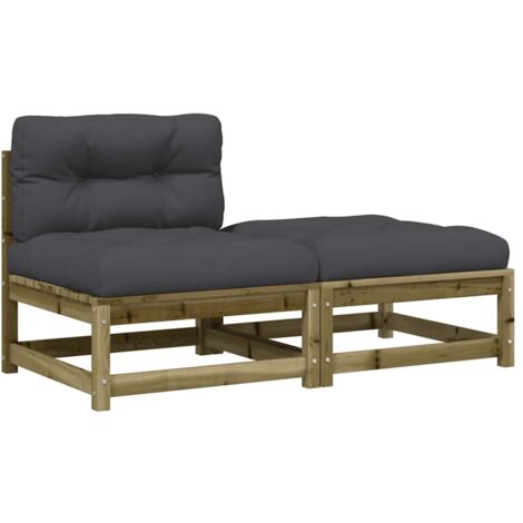 Canapé de jardin，Canapé d'extérieur，Sofa de jardin sans accoudoirs avec coussins et repose-pieds CFW253710