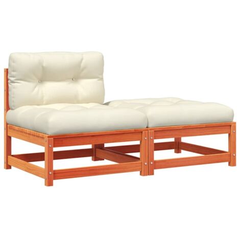 Canapé de jardin，Canapé d'extérieur，Sofa de jardin sans accoudoirs avec coussins et repose-pieds CFW473679