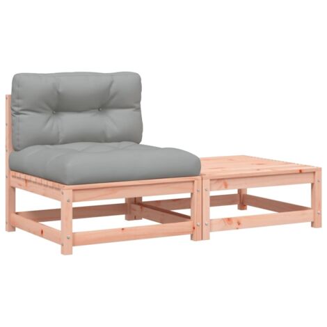 Canapé de jardin，Canapé d'extérieur，Sofa de jardin sans accoudoirs avec coussins et repose-pieds CFW505259