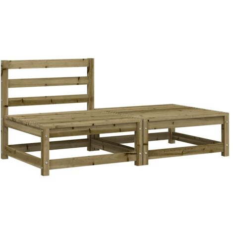 Canapé de jardin，Canapé d'extérieur，Sofa de jardin sans accoudoirs repose-pieds bois pin imprégné CFW896777