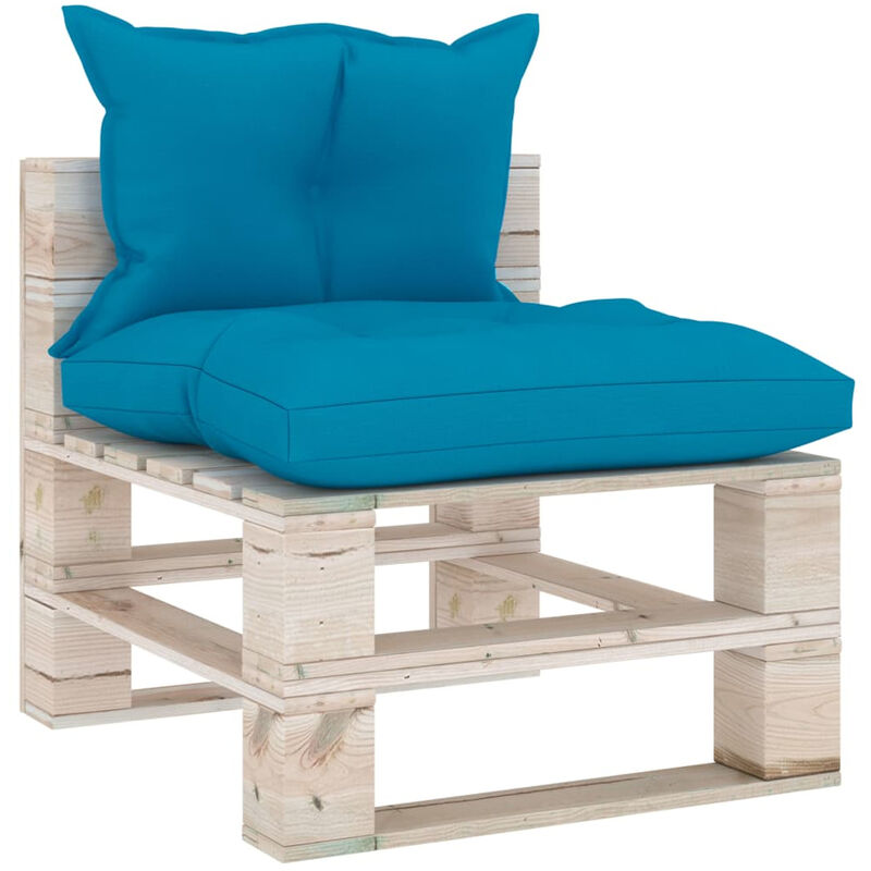 Canape de milieu palette de jardin avec coussins Bois de pin