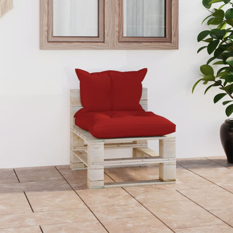 Canape de milieu palette de jardin avec coussins Bois de pin
