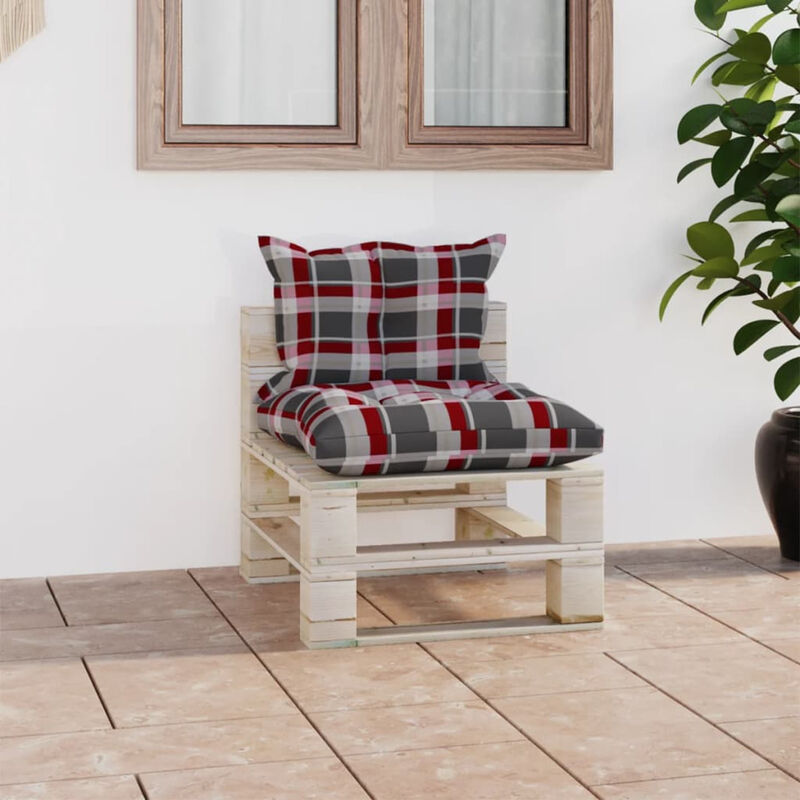 Canape de milieu palette de jardin avec coussins Bois de pin