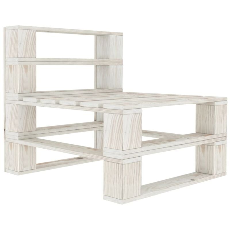 Canapé de milieu palette de jardin bois blanc Vidaxl