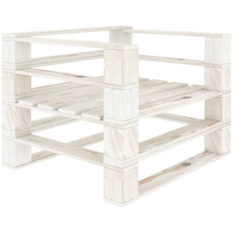 Fauteuil palette de jardin Bois Blanc Vidaxl