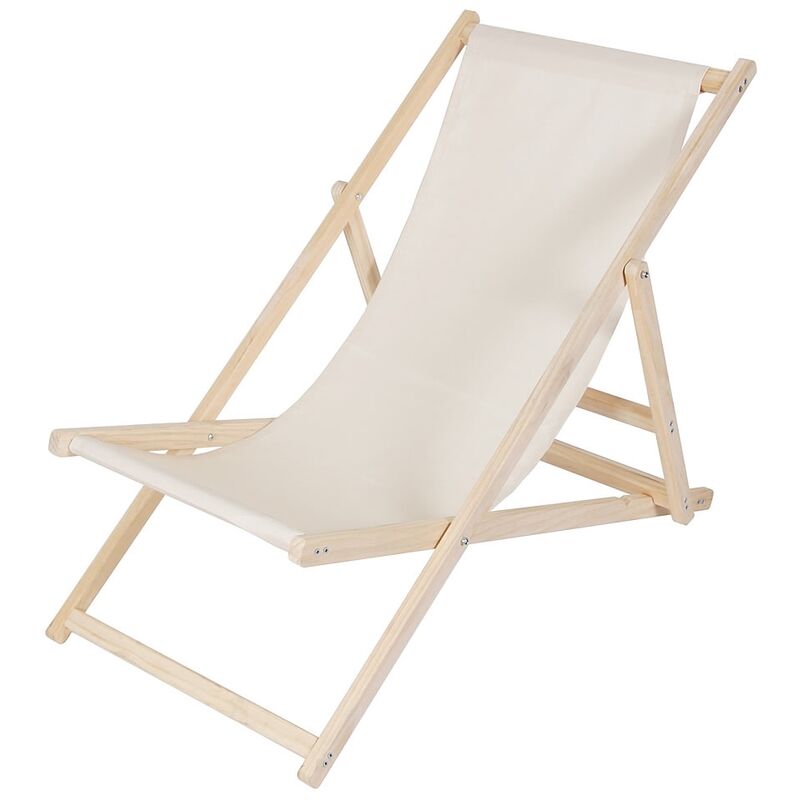 Canapé de plage, divan de jardin chaise longue de jardin en bois divan pliant - beige