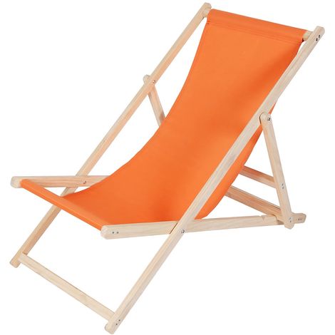 Canapé de plage, divan de jardin chaise longue de jardin en bois divan pliant - orange