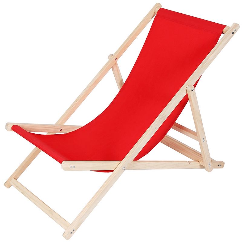 Mucola - Canapé de plage, divan de jardin chaise longue de jardin en bois divan pliant - rouge
