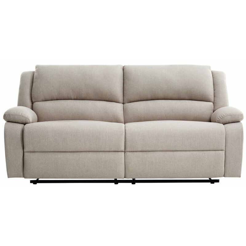 Loungitude - relaxxo - Canapé relax manuel 3 places avec 2 assises xxl leo en tissu - Beige