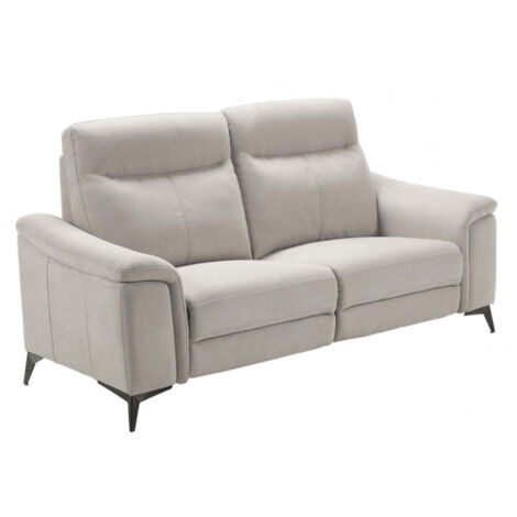 Canapé de relaxation électrique microfibre Kuiza-Beige clair-1 place électrique