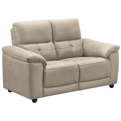 Canapé de relaxation en microfibre Kleman 2 places fixe-Beige-2 places fixe