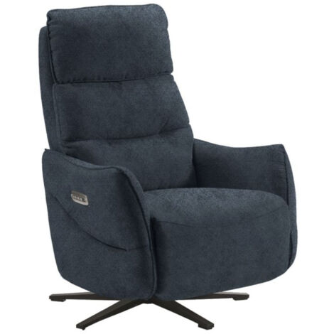 Canapé de relaxation en microfibre Kondonia-Bleu foncé-Système Electrique-1 place fauteuil