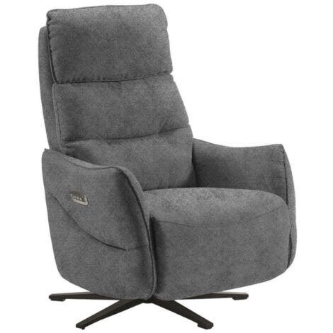 Canapé de relaxation en microfibre Kondonia-Gris-Système Electrique-1 place fauteuil