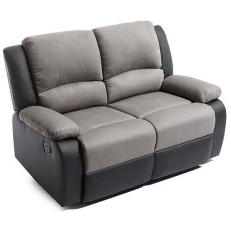Canapé de Relaxation Microfibre "Polo" 143cm Gris & Noir
