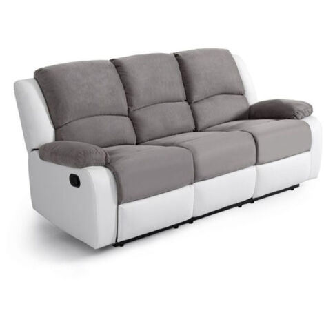 Canapé de Relaxation "Polo" 193cm Gris & Blanc