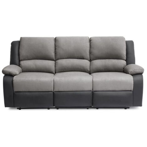 Canapé de Relaxation "Polo" 193cm Gris & Noir