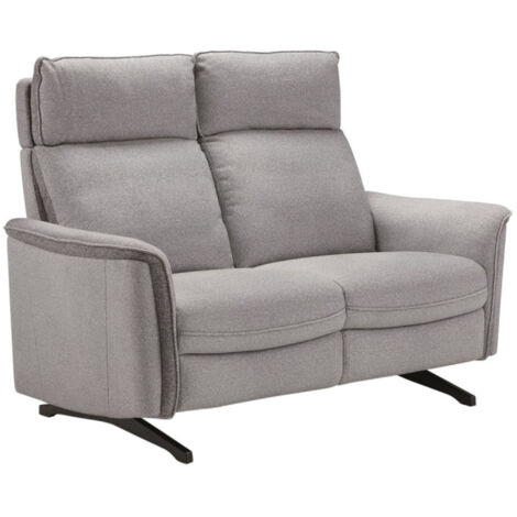 Canapé de relaxation tissu chiné Riloza 2 places fixe-Gris clair-2 places fixe