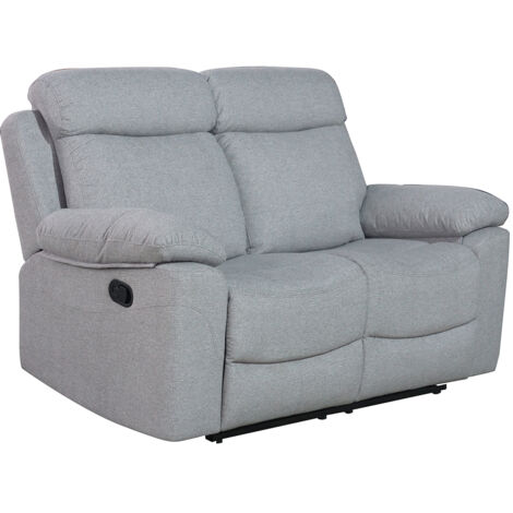Canapé de salon, canapé relax de 2 places en tissu couleur Gris - Longueur 164 x profondeur 96 x hauteur 102