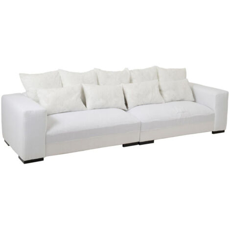 Canapé Design 9 Coussins "Monaco" 330cm Blanc