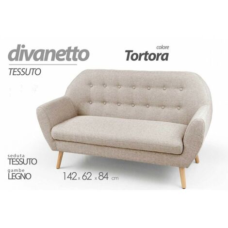 Canapé design de style moderne gris tourterelle cm 142 x 64 x 84 h