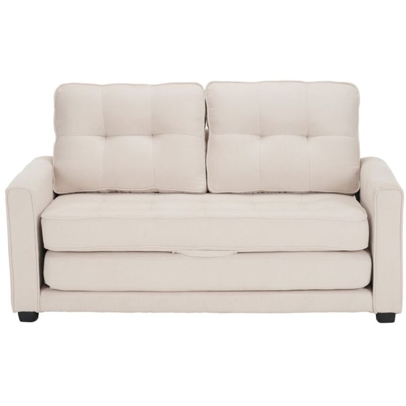 Gutent - Canapé double salon, canapé rembourré avec fonction couchage, poches latérales - Beige