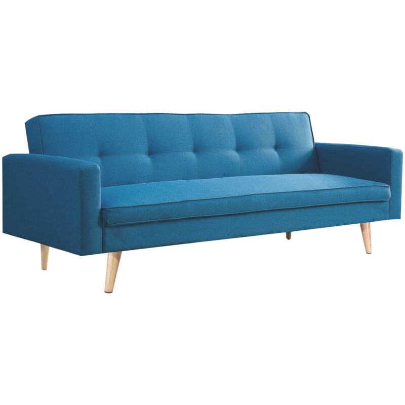 Idmarket - Canapé droit scandinave 3 places convertible lars bleu canard
