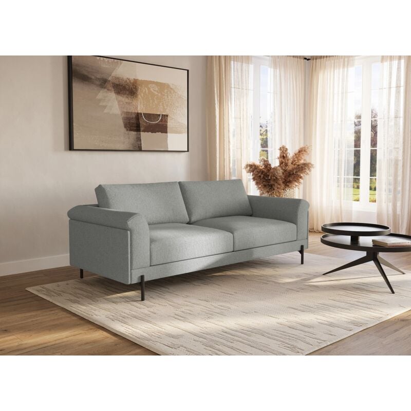 Deco In Paris - leia - Canapé 3 places en tissu gris clair leia